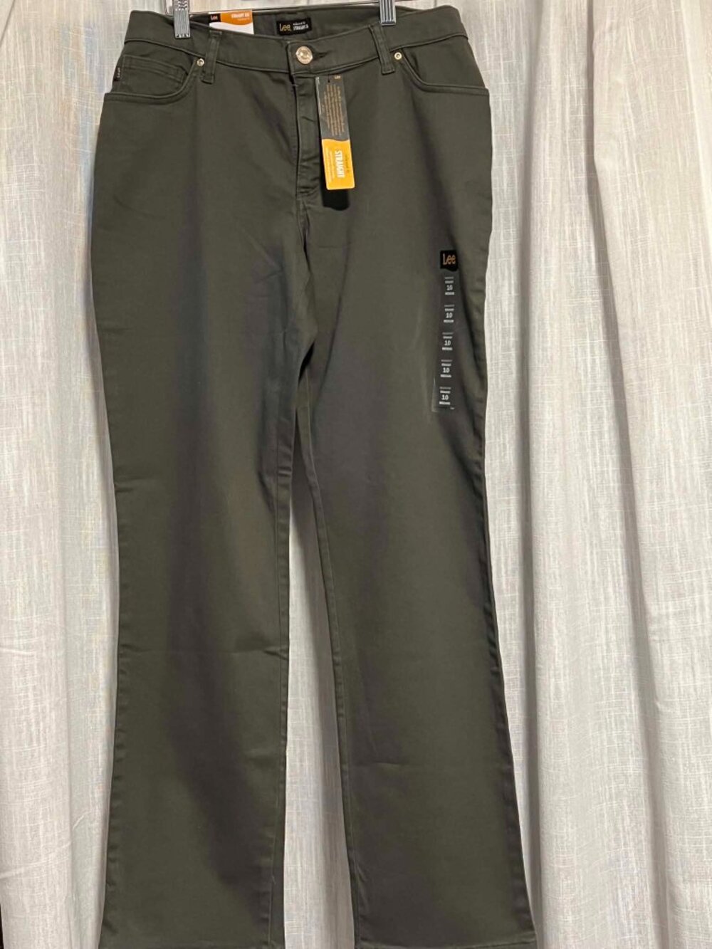 Lee Relaxed Fit Straight Leg Pants Sage Green Size 10